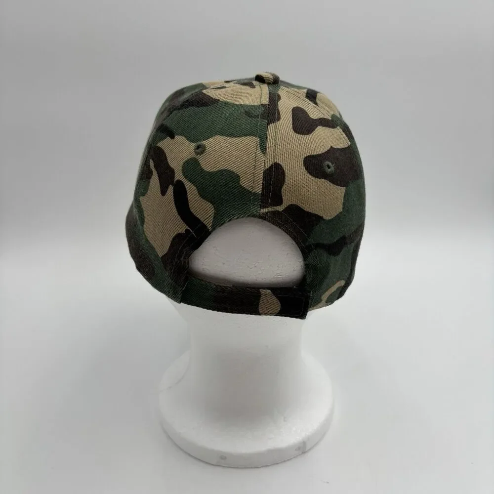 Camo Baseball Cap Gold Star Embroidered Adjustable Hunting Military Style Ha